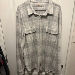 Gray Plaid Flannel Shirt